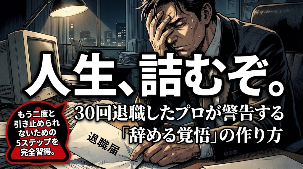 【本気で退職したいお前へ】30回辞めた俺が教える「辞める覚悟」の作り方