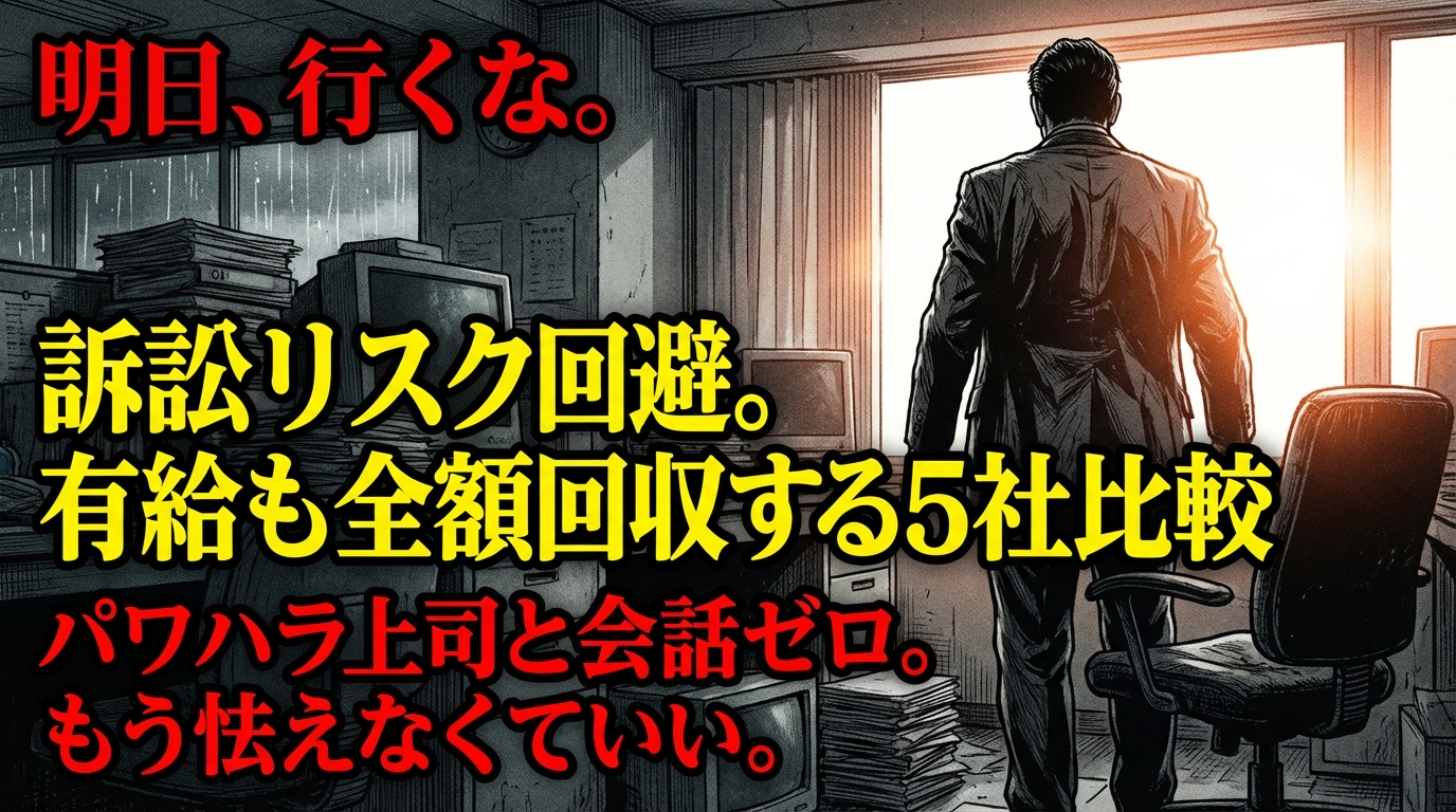 退職代行どこがいい？30代が訴訟リスクを回避して有給も取り返す！確実な5社比較【パワハラ上司と会話ゼロ】