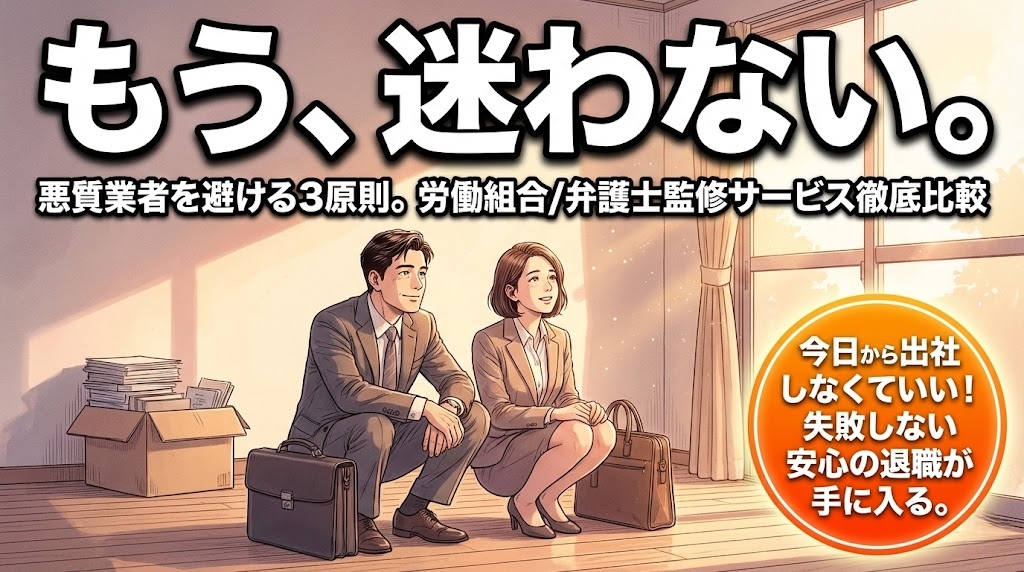 退職代行どこがいい？人気5社を比較｜悪質業者を避ける3つのチェックポイント